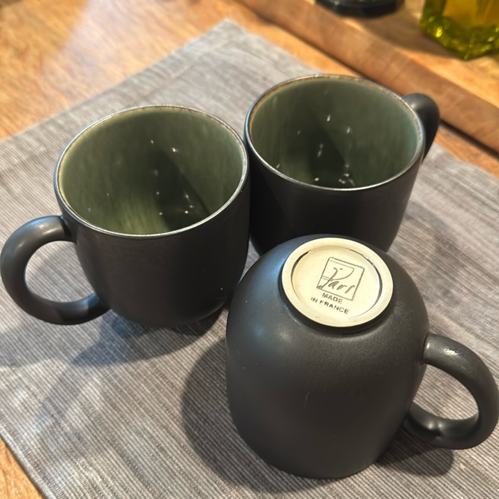 Jars Coffee/Tea Mugs, Set of 3, Made in France